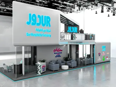 booth 15x6 two floor 3D model