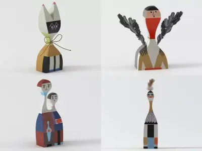 Wooden Dolls 3D model