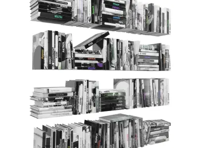 Books 150 pieces 2-3-3 Low-poly 3D model