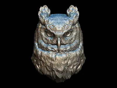 Owl  head night 3D print model