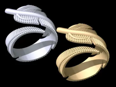 Feather Ring 3D print model