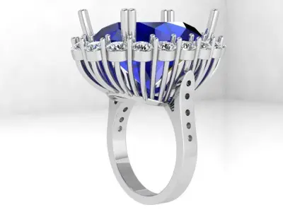 Oval Cluster Ring 4486 3D print model