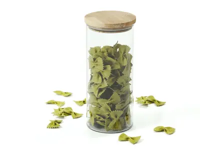 polypasta - Farfalle pasta spinaci in glass with lid 3D model