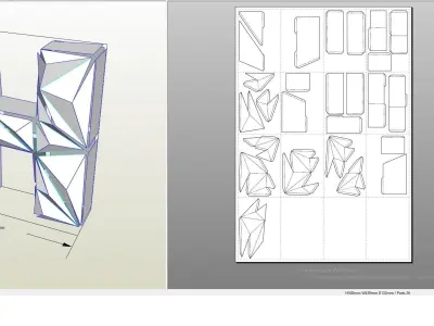 Lowpoly letter H 3D print model