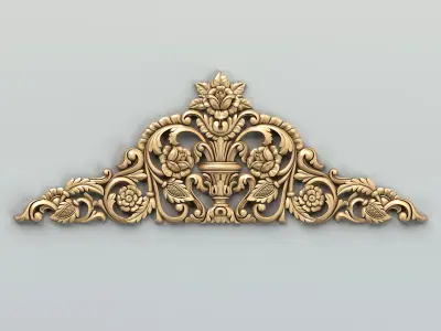 Carved decor horizontal 034 3D model