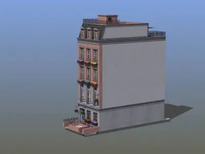 Luxury Town House Low-poly 3D model