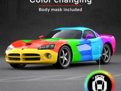 Dodge Viper SRT10 2010 Low-poly 3D model