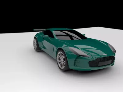 Aston Martin sports car Low-poly 3D model