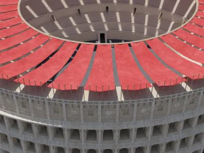 Colosseum circular structure with seats Low-poly 3D model