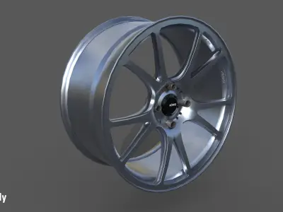  Konig Freeform 17x8 PCD 4x100 Rim Low-poly 3D model