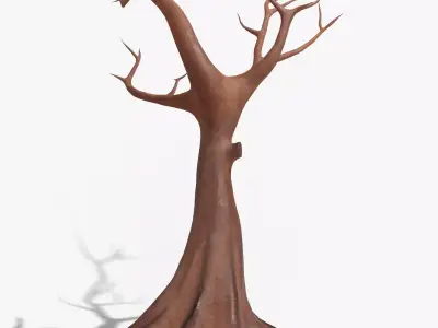 Rusty Tree Steel Sculpture Low-poly 3D model
