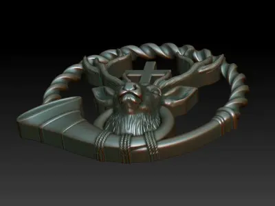 Deer with cross 3D print model