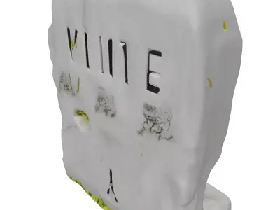 Ancient Stone Tablet with Moss Low-poly 3D model