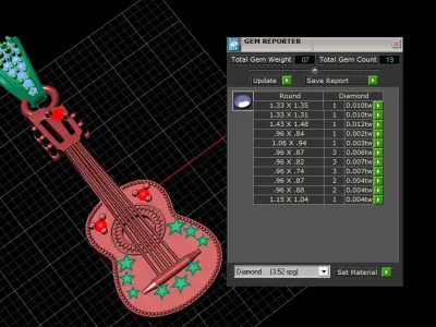 STYLISH GUITAR PENDANT 3D PRINTABLE MODEL 3D print model