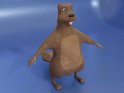 Beaver Low-poly 3D model