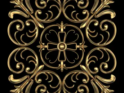 Decorative Wall Rosettes 02 3D model