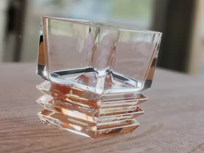 Luxury Square Rock Whiskey Glass 3D model