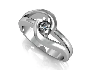 solitair ring 3D print model