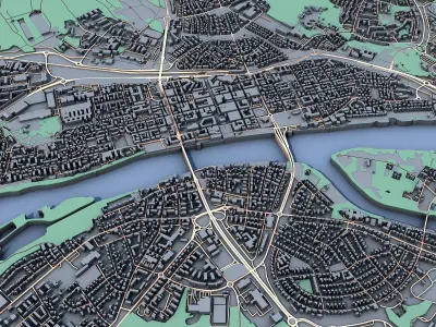 Umea City Sweden Scandinavian Urban Landscape  3D print model