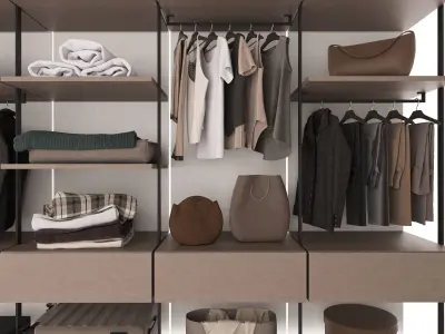 Wardrobe with filling 3D model