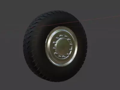 Truck Tire and Rim Free low-poly 3D model