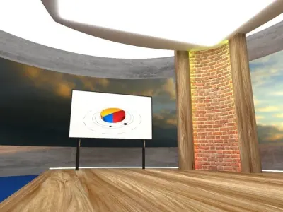 Sun Virtual Studio Circle TV Panel 3D model