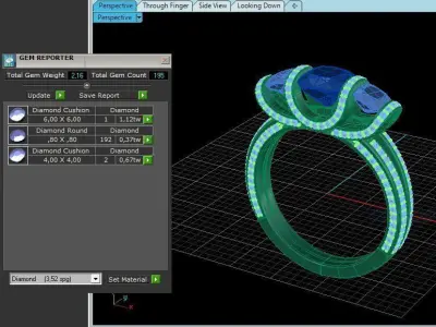 3 stone luxury ring  3D print model