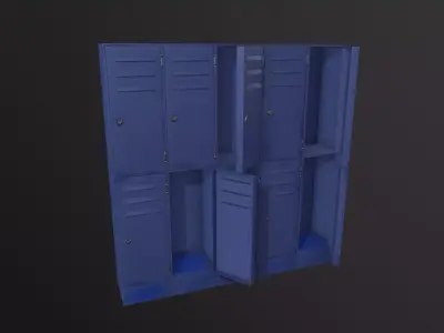 Metal Locker 3D Model Low-poly 3D model