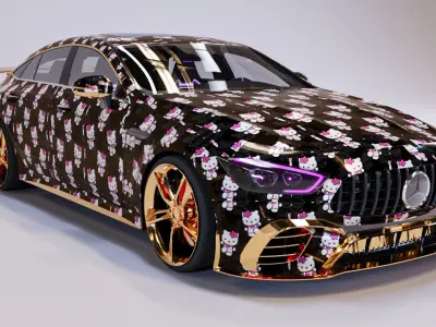 kitty cat Mercedes AMG GT 63 S luxury  3D model