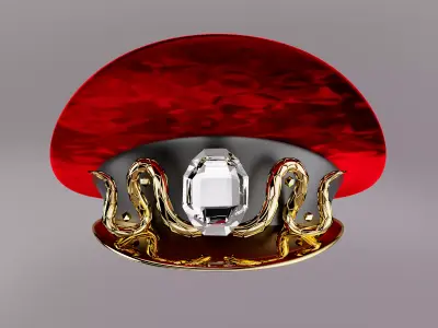 Red peaked cap 3D model