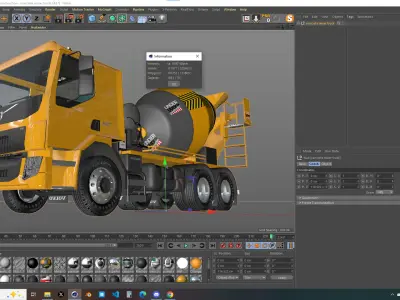 Construction Concrete Mixer Truck 3D model