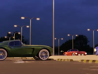 High Poly Classic 1960s Sports Car Exterior Shell 3D model