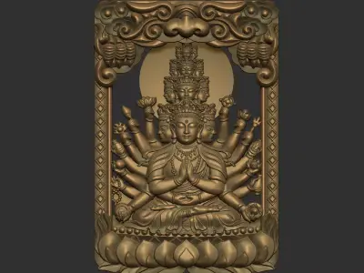 Kwanyin Bodhisattva with thousands of hands 3D print model