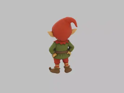 Christmas Elf Character - Cartoon Holiday 3D Model Low-poly 3D model