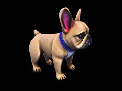 stylized bulldog 3D model