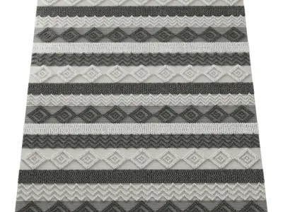 Surya Farmhouse Tassel Diamond Hand Woven Rug 3D model