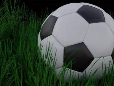 Soccer Ball with  and without Stitching Low-poly 3D model
