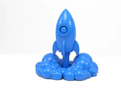 Cartoon rocket 3D print model