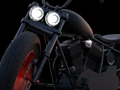 low-poly custom chopper model Free low-poly 3D model