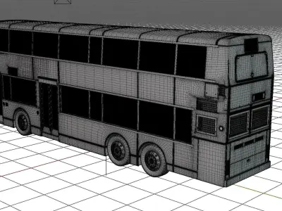 Hong kong Double Decker City Bus 3D model