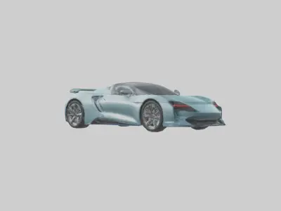 Hybrid Sports Car model Low-poly 3D model