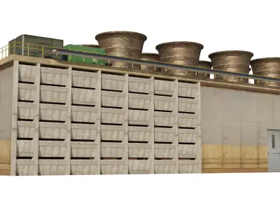 Nuclear Power Plant Cooling Tower Low-poly 3D model