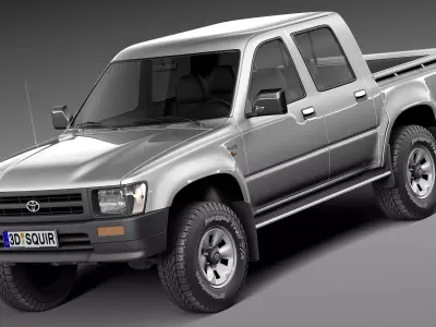 Toyota Hilux Double cab 1989-1997 3D model