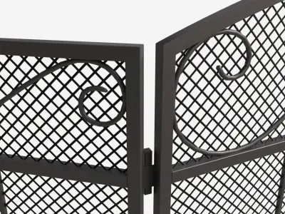 Folding Fireplace Screen 3-Panel 3D model