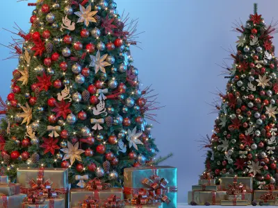 CHRISTMAS TREE DECORATIVE SET 3D model