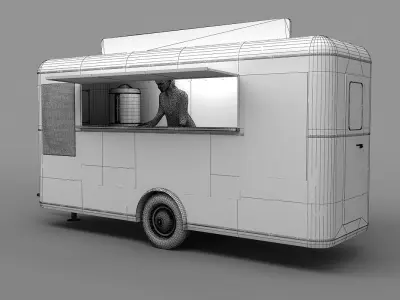 Mobile Refreshment Cart 1960 3D model