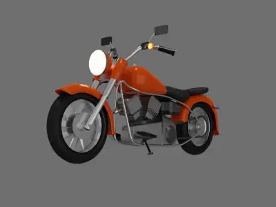 Custom vintage chopper motorcycle Low-poly 3D model
