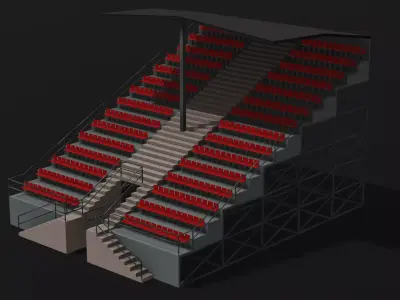 Grandstand Low-poly 3D model