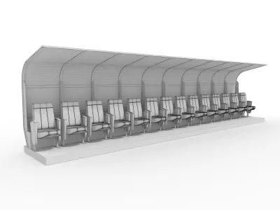 Soccer Bench 05 3D model