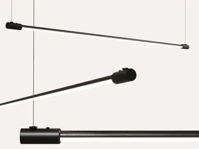 set pendant light - line light -hanging light 3D Model Pack